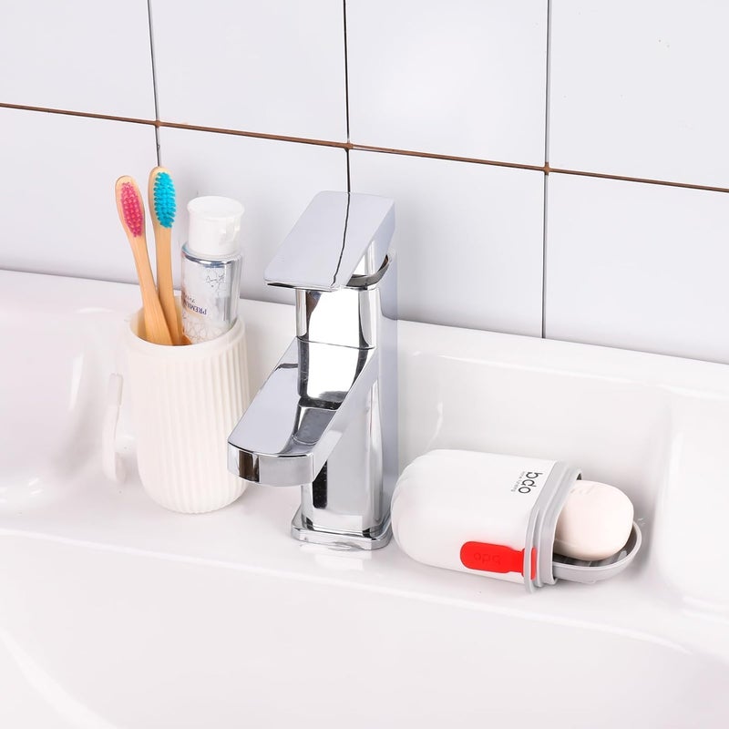 Toothbrush Travel Case, Portable Travel Soap Container Dish Tray, Portable, Toothpaste Travel Toothbrush Holder with Cover for Trip/Bathroom/Camping - (Pack of 2) - Image 3