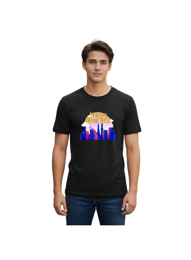 Happy New Year With Dubai Design Men T-Shirt-Perfect Blend Of Fashion-Gift For Family And Friends - Image 1