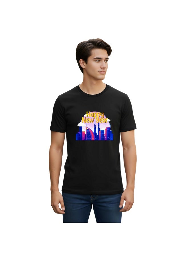 Happy New Year With Dubai Design Men T-Shirt-Perfect Blend Of Fashion-Gift For Family And Friends - Image 3
