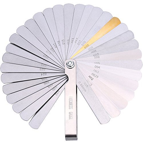 Hotop Hotop 32 Blades Steel Feeler Gauge Dual Marked Metric and Imperial Gap Measuring Tool  - Image 1