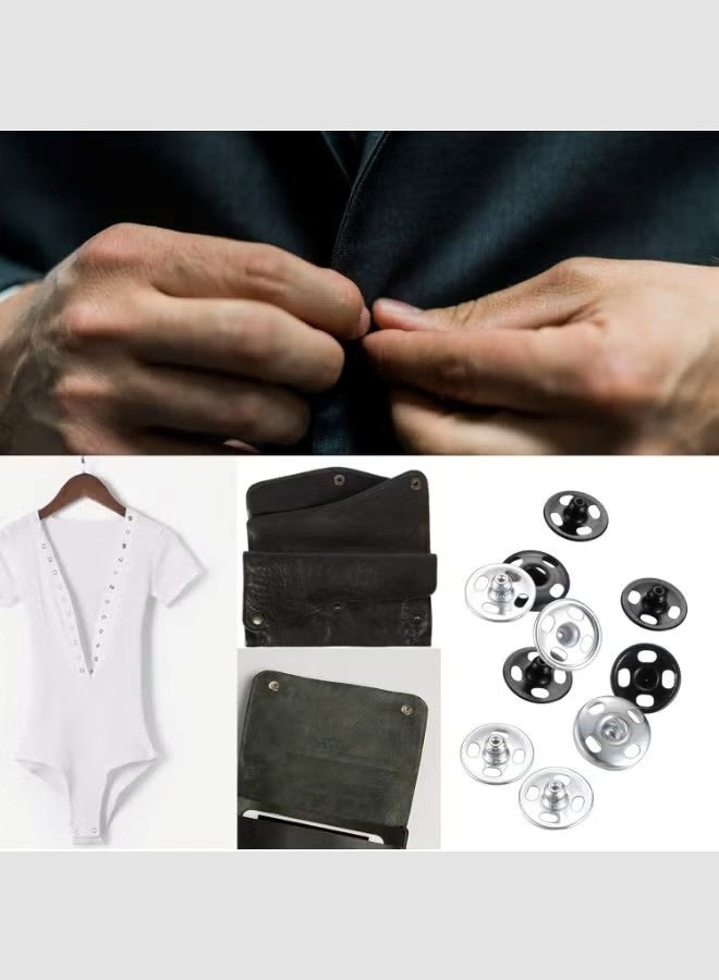 ١٠٠ زوج من خطافات وعيون التنورة بثلاثة أنماط، أدوات خياطة، أزرار كبس معدنية، أدوات تثبيت الملابس، مناسبة للخياطة والتطريز، للبنطلونات والتنانير والفساتين، لونان - Image 3