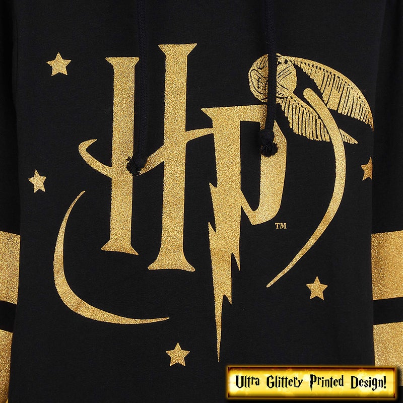 Harry Potter Girls Hoodie, Soft Cosy Hogwarts Hooded Sweatshirt - Gift for Girls (Black/Gold, 13-14 Years) - Image 5