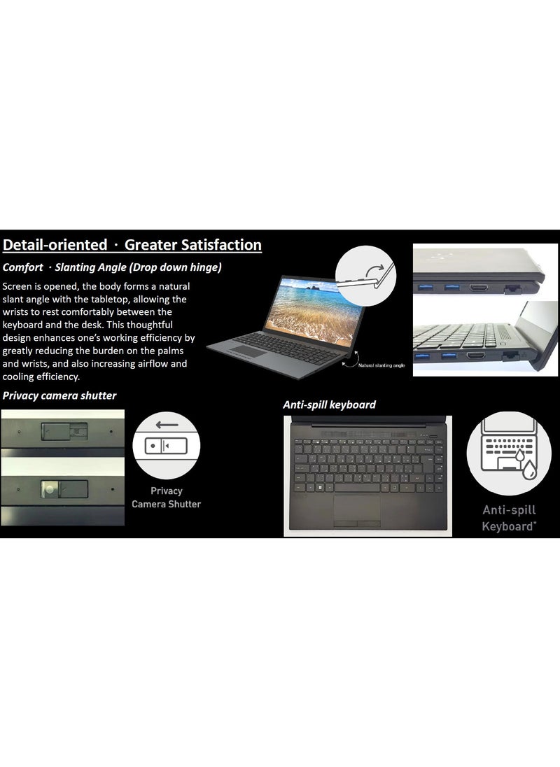 VAIO - FE14 14 inch Premium Quality Laptop, 1920x1080 FHD IPS 16:9, Intel i7-1355U 13th Gen Processor, 16GB DDR4 Ram, 1TB SSD, Intel Iris Graphics, Win 11, English-Arabic Keyboard, Black - Image 1