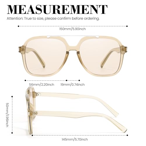 SODQW Trendy Aviator Sunglasses for Women Men UV400 Designer 70s Shades for Driving Traveling Trendy 2026 Sunglasses - Image 4