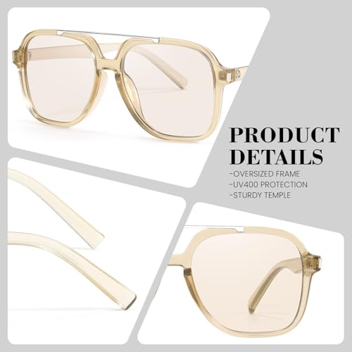 SODQW Trendy Aviator Sunglasses for Women Men UV400 Designer 70s Shades for Driving Traveling Trendy 2026 Sunglasses - Image 3