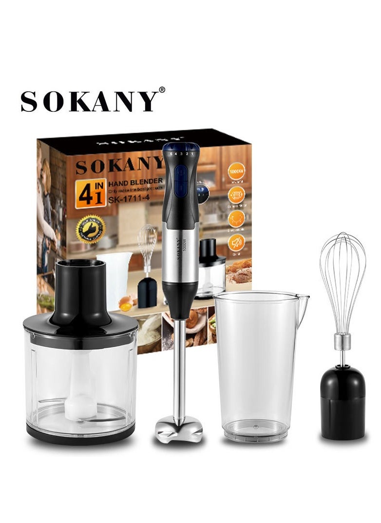 sokany 4 In 1 Electric Hand Blender Handheld Blender,Chopper, Mixer,1000.0 W SK-1711-4  - Image 3