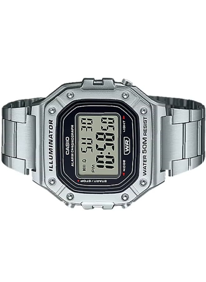 CASIO Men's Wrist Watch W-218HD-1AVDF - 44 mm - Silver - Image 3