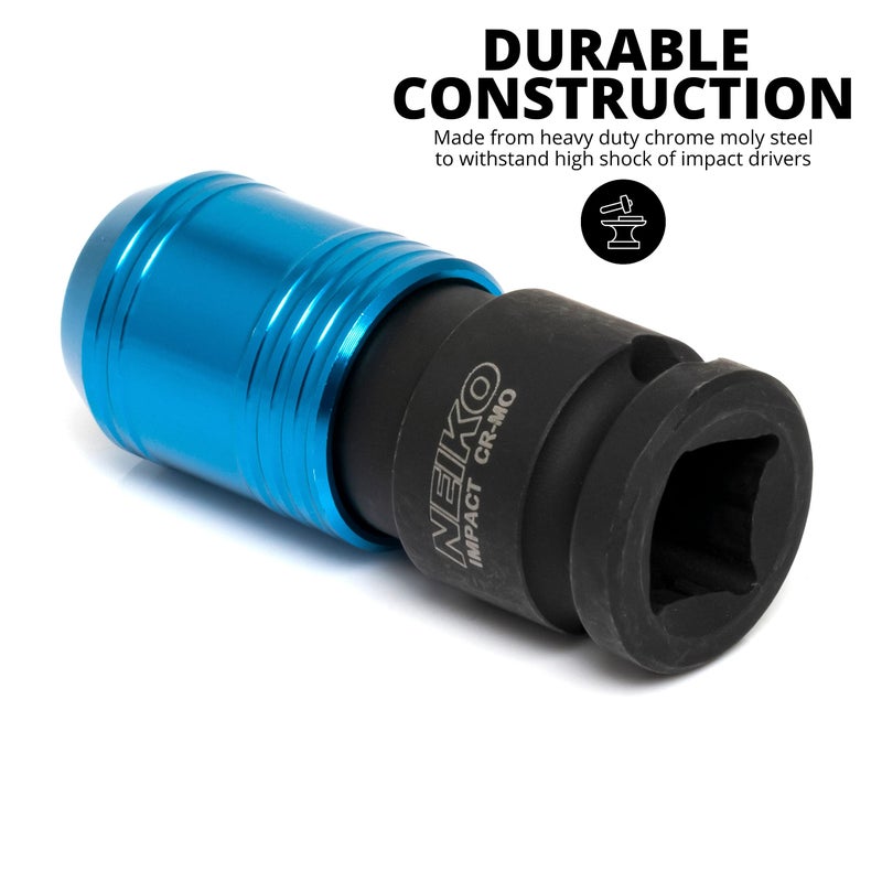 NEIKO 30285A Impact Wrench Adapter, 3/8" Drive Female to 1/4" Hex Converter, Quick Release, Quick Change Chuck, Square to Hex Bit Adapter, Impact Drill Adapter, Cr-Mo Steel Ratchet Wrenches Drivers - Image 2