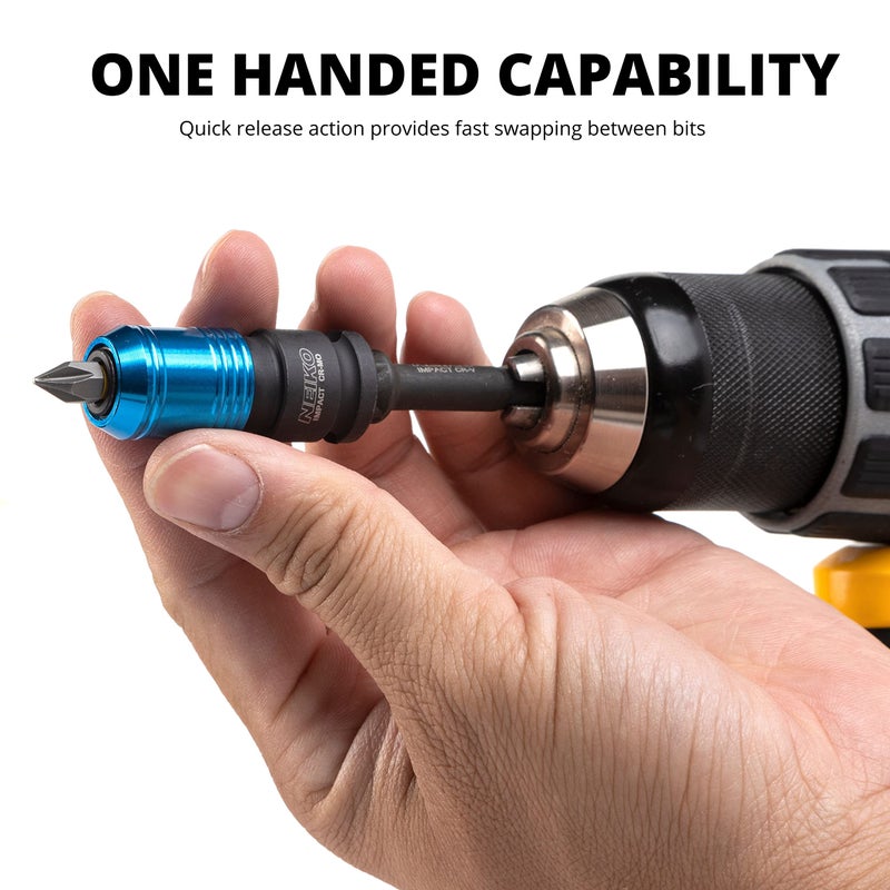 NEIKO 30285A Impact Wrench Adapter, 3/8" Drive Female to 1/4" Hex Converter, Quick Release, Quick Change Chuck, Square to Hex Bit Adapter, Impact Drill Adapter, Cr-Mo Steel Ratchet Wrenches Drivers - Image 3