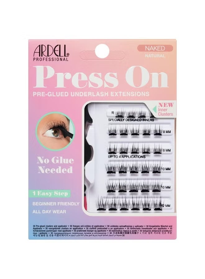 أرديل أريدل، مجموعة رموش صناعية جاهزة للتركيب، نوع "نايكد سوفت فوليوم"، تحتوي على 30 حزمة رموش معلّقة مسبقًا بالإضافة إلى أداة التركيب.