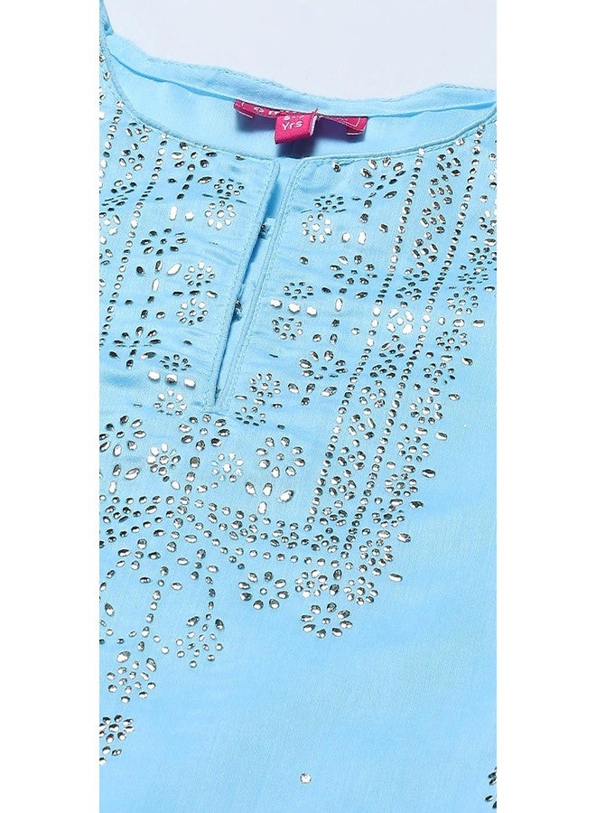 BIBA GIRL PRINTED STRAIGHT KID(KW5429_POWDER BLUE_9) - Image 2