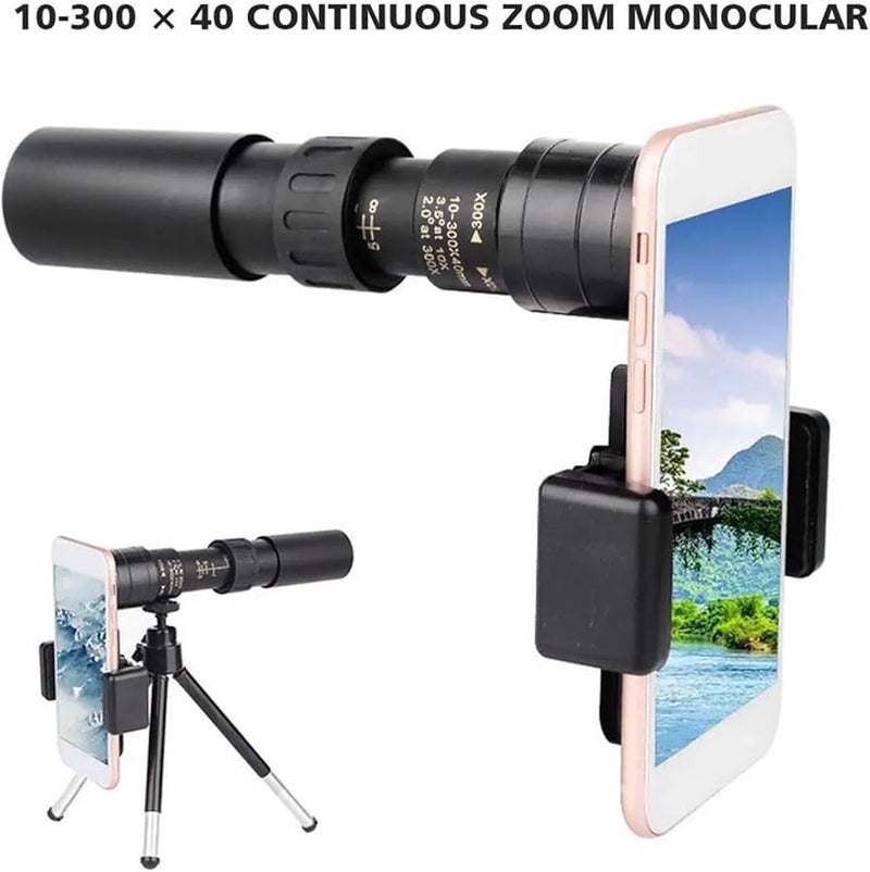 1pc 10 300X40 Continuous Zoom Monocular Telescope For Professional Phone Photography - Image 5