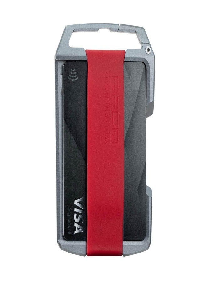 GPCA U1 Slim Wallet for Men, Minimalist Titanium Credit Card Holder, Badge Holder, Slim Wallet with Key Chain Carabiner & Belt Clip, Thin Card Wallet, Lightweight Men's Wallet & Stylish (Red), - Image 1
