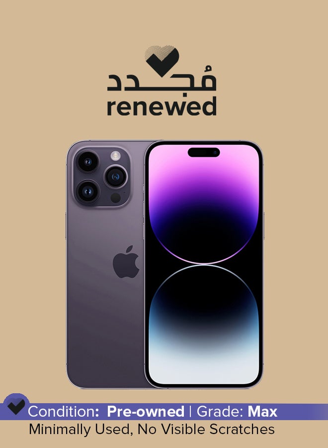 Apple Renewed - iPhone 14 Pro 256GB Deep Purple 5G With FaceTime - USA Version (e-SIM only) - Image 1