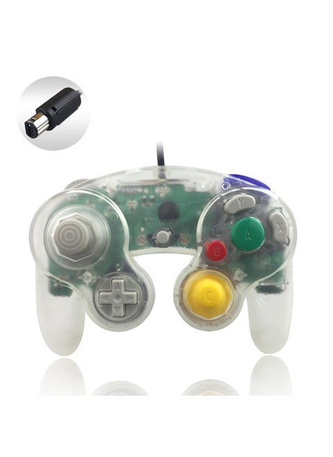 NGC Controller - Classic Wired for Wii Gamecube - Clear White - Authentic Gaming Experience