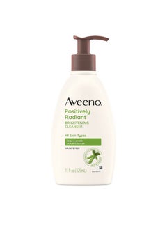 Aveeno Aveeno Positively Radiant Brightening Facial Cleanser for Sensitive Skin, Targets Dull Skin, Moisture Rich Soy Extract, Non-Comedogenic, Oil- & Soap-Free, Hypoallergenic, 11 Fl. Oz  - Image 1