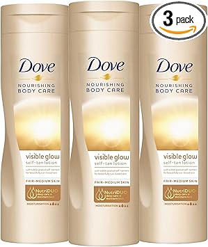 Dove 3 Pack of Dove Nourishing Body Care Visible Glow Gradual SelfTan Fair to Medium Body Lotion 400ml - Image 1