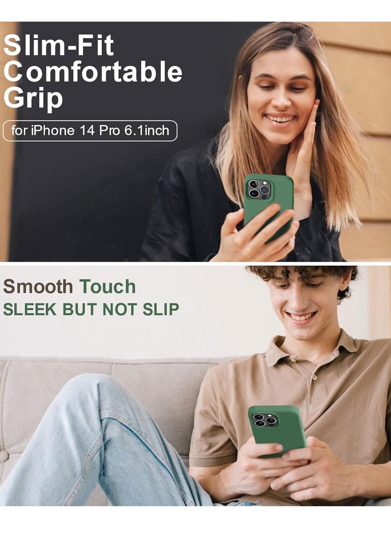بورتوني جراب iPhone 14 Pro من السيليكون السائل مضاد للخدش ومضاد لبصمات الأصابع وغطاء واقٍ مقاوم للصدمات ناعم حريري الملمس لهاتف Apple iPhone 14 Pro - Image 4