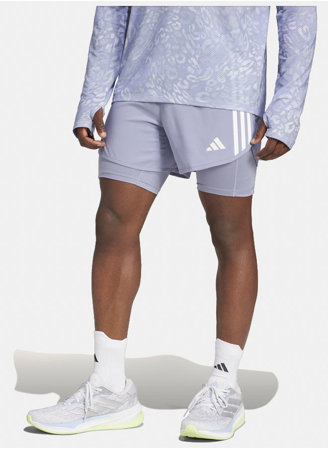 Adidas Own the Run 3-Stripes 2-in-1 Shorts  - Image 1