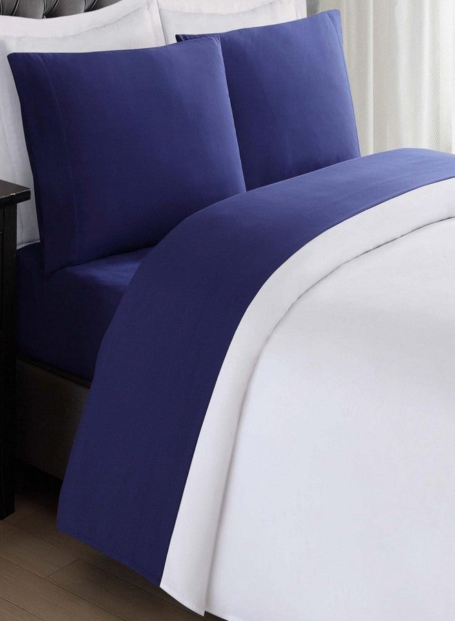 My World Solid Sheet Sets Navy Polyester 3-Piece Twin Sheet Set, Solid Themed, for Kids, OEKO-TEX Certified - Image 1