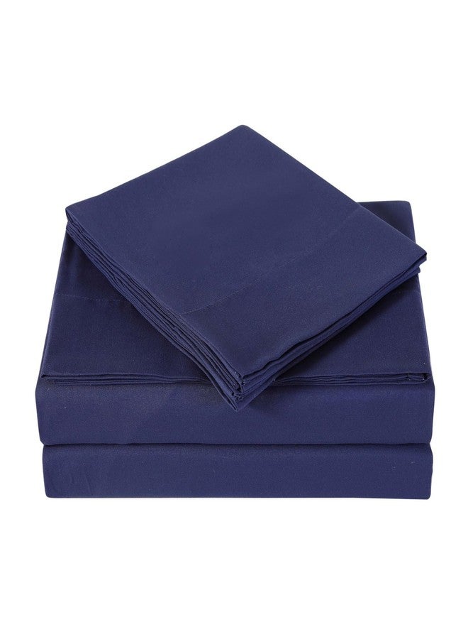 My World Solid Sheet Sets Navy Polyester 3-Piece Twin Sheet Set, Solid Themed, for Kids, OEKO-TEX Certified - Image 2