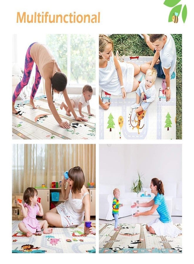 ROARIFY Premium Reversible Baby Play Mat | Extra Large Soft Foam Crawling Mat for Babies & Toddlers | Non-Slip, Waterproof, Easy to Clean | Foldable Learning Play Mat for Indoor & Outdoor (6.5 X 5 ft, 0.8 cm Thickness) Cartoon-Giraffe, Multicolor - Image 4