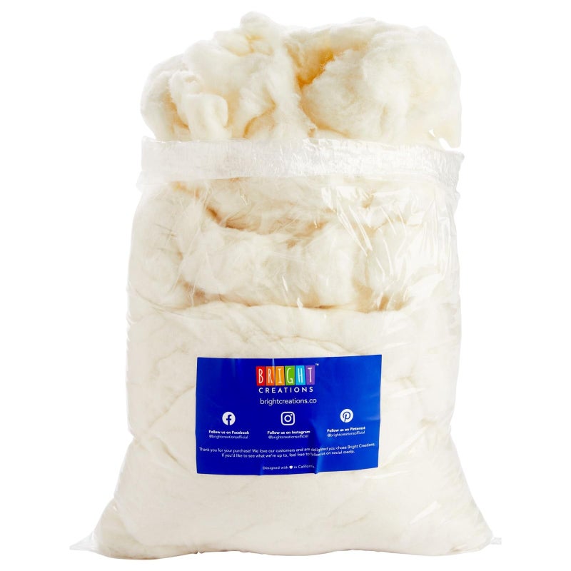 Bright Creations Bright Creations Wool Batting for Stuffing Animals Crafts Cushions Pillow Filler Needle Felting 16oz Natural White  Pillow Stuffing 