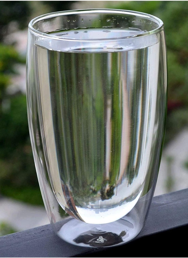 1Chase - Double Wall Borosilicate Coffee Juice Glass 450ML Set of 2 - Image 1