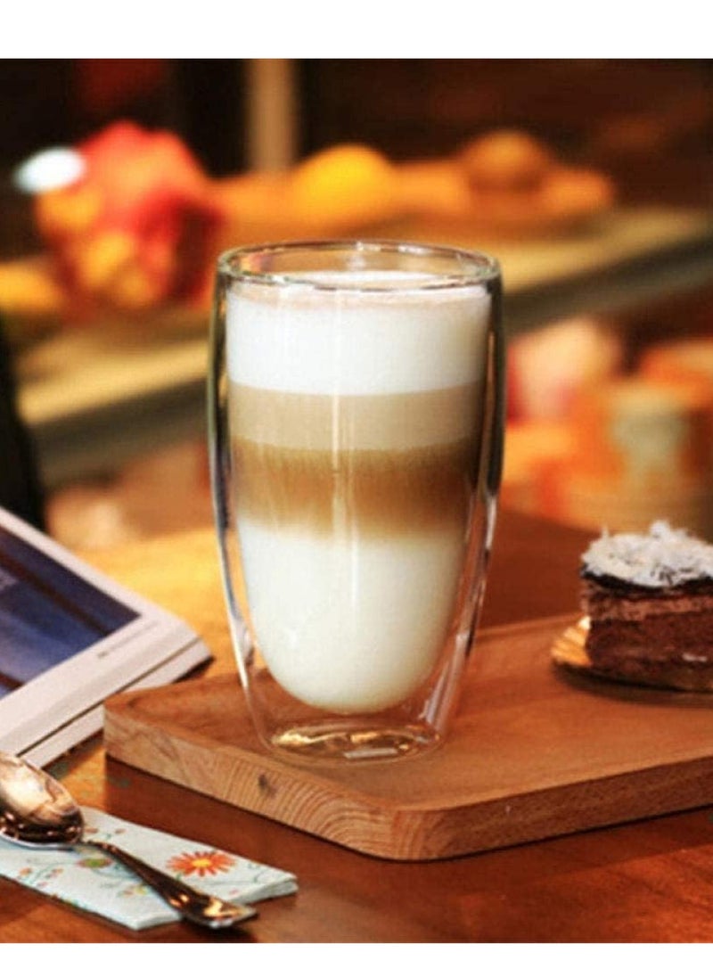 1Chase - Double Wall Borosilicate Coffee Juice Glass 450ML Set of 2 - Image 1