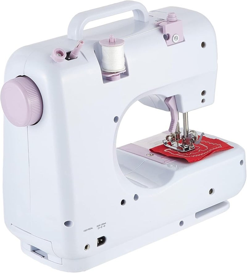 Showay Portable Multi-Function Sewing Machine, 12 Stitches Double Speed Control Heavy Electric Handheld Embroidery Overlock Quick Household Tool With Table Lamp - Image 3