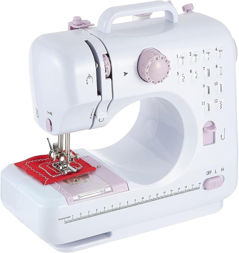 Showay Portable Multi-Function Sewing Machine, 12 Stitches Double Speed Control Heavy Electric Handheld Embroidery Overlock Quick Household Tool With Table Lamp - Image 1