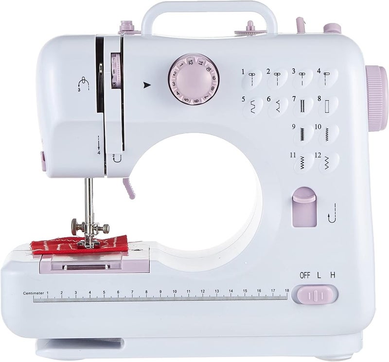 Showay Portable Multi-Function Sewing Machine, 12 Stitches Double Speed Control Heavy Electric Handheld Embroidery Overlock Quick Household Tool With Table Lamp - Image 2