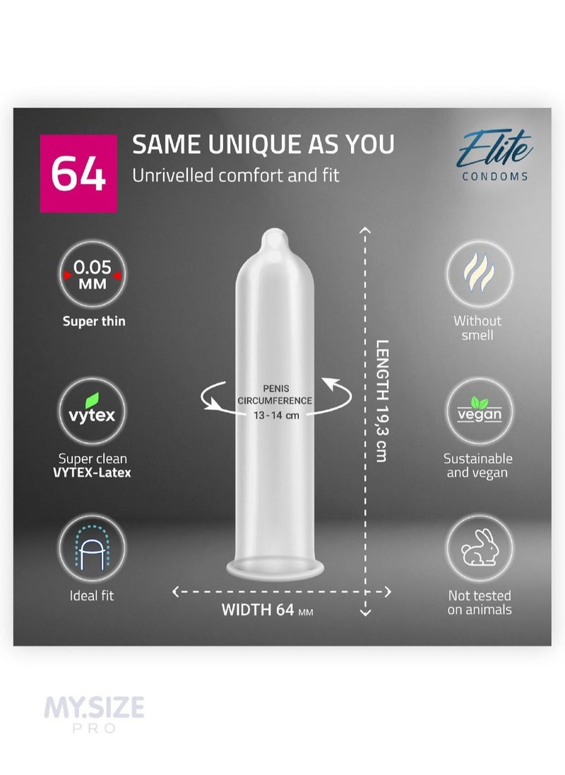 My Size Pro - Ultra Thin Condoms 3 Pieces (53 Size) – Odorless, Long Lasting, Sustainable, Premium Quality for Maximum Comfort, Pleasure, and Sexual Health – Proper Fit Reduces Risks and Enhances Protection – Latex Men Condoms Available in Multiple Sizes (45 to 72) - Image 1
