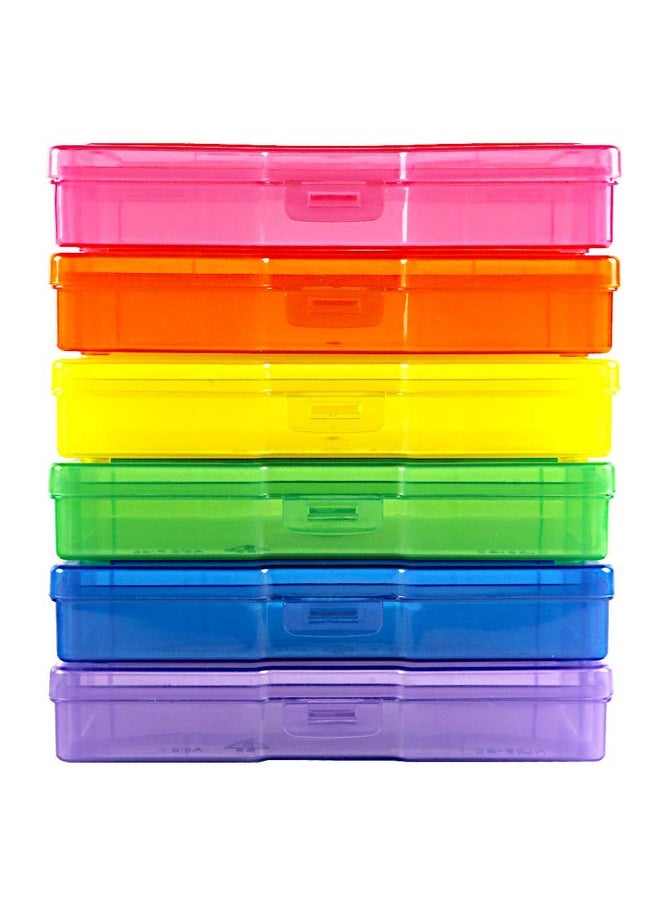 Novelinks Transparent 4" X 6" Photo Storage Boxes Photo Organizer Cases Photo Keeper Picture Storage Containers Box For Photos 6 Pack (Multi Colored)  - Image 2