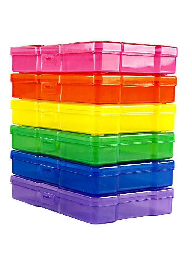 Novelinks Transparent 4" X 6" Photo Storage Boxes Photo Organizer Cases Photo Keeper Picture Storage Containers Box For Photos 6 Pack (Multi Colored)  - Image 3