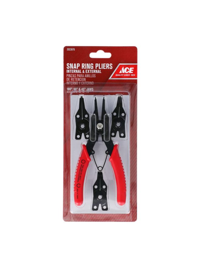 ACE 4-Piece Snap Ring Pliers Set Black and Red 6inch - Image 1