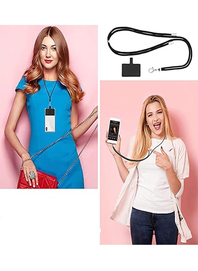 HAVEN Phone Lanyard, Universal Crossbody Phone Lanyard, Multi-Purpose Nylon Patch, Adjustable Shoulder and Neck Straps, Compatible with Most Smartphones, Two Lengths (Black) - Image 3