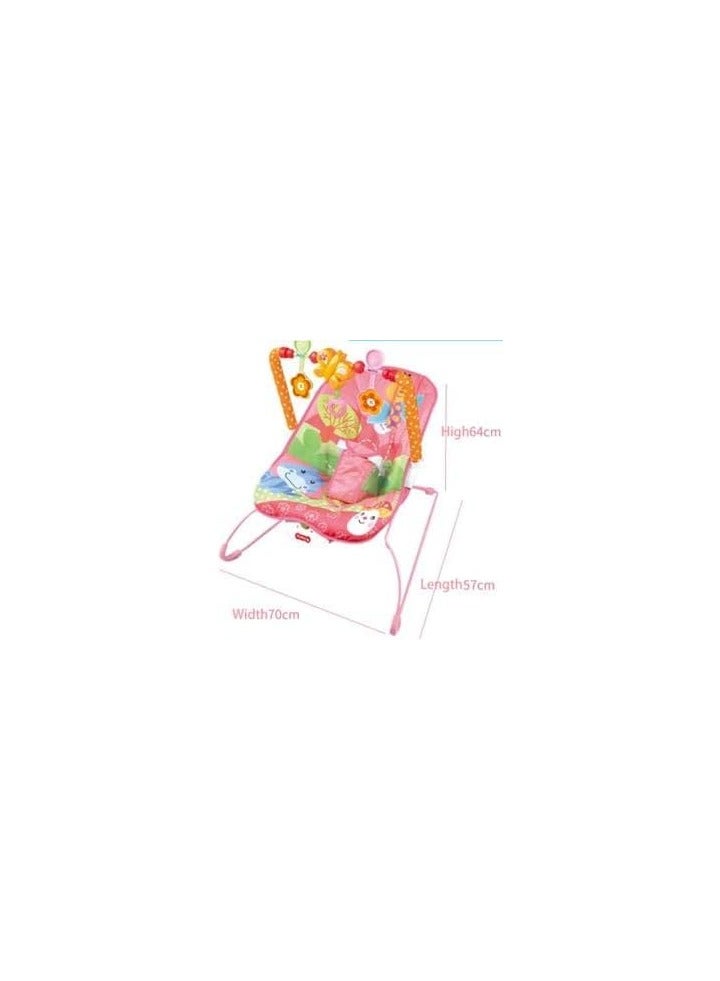 Tiibaby Musical Baby Bouncer Chair, Pink, with Vibration and Toy Bar 0-30 Months - Image 4