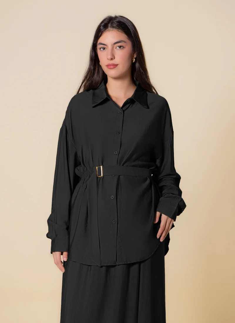 SHAPES BELTED SKIRT SET