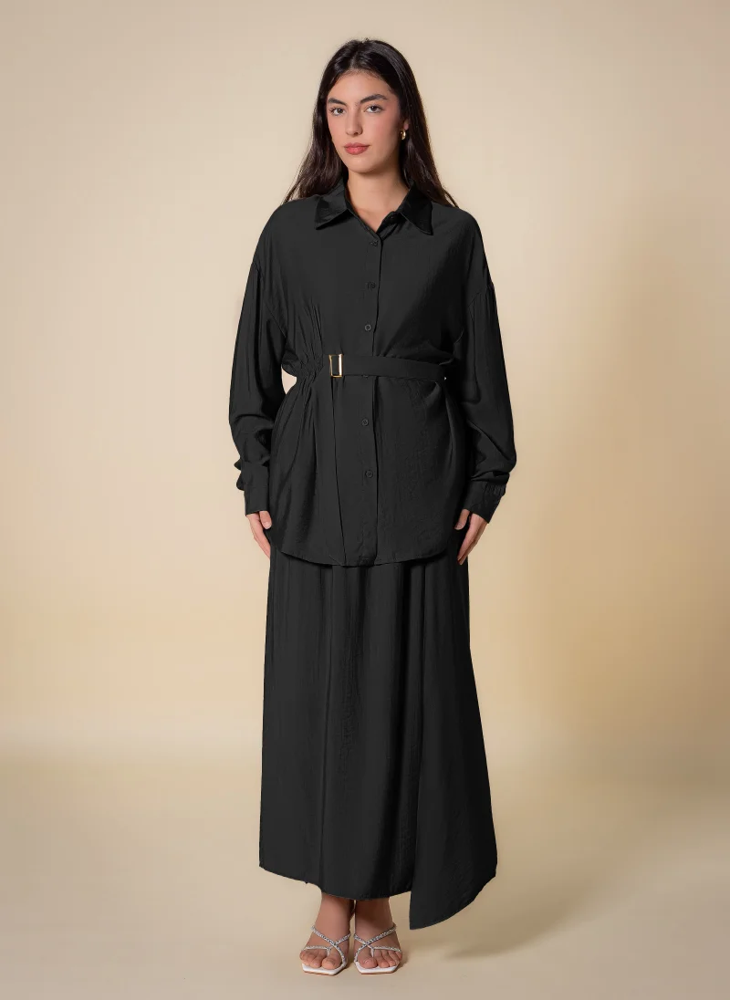 SHAPES BELTED SKIRT SET