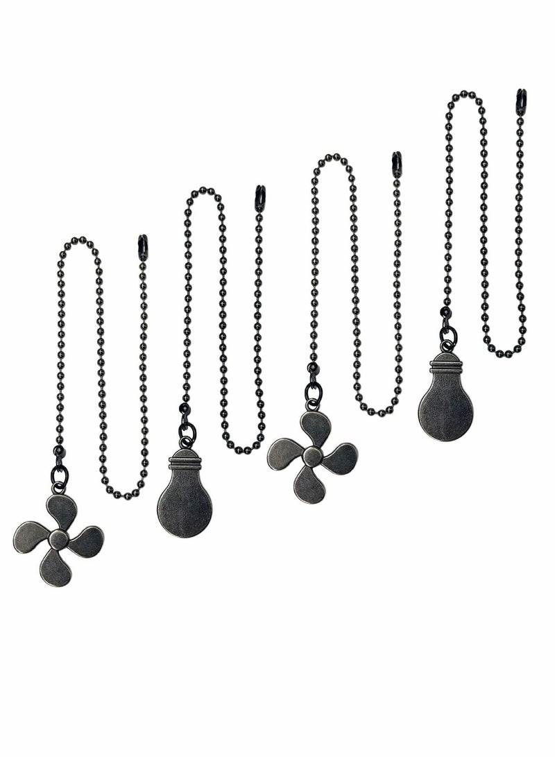 Y&D Ceiling Fan Pull Chain Extender Chains Extension Bronze Pendant 12 Inch Ornament with Ball Connector 4 Pieces  - Image 1