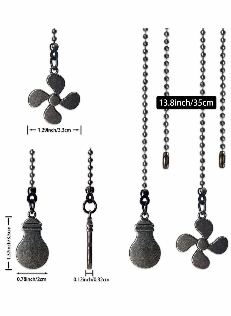 Y&D Ceiling Fan Pull Chain Extender Chains Extension Bronze Pendant 12 Inch Ornament with Ball Connector 4 Pieces  - Image 4