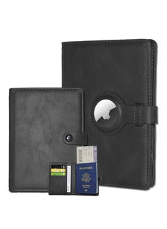 KASTWAVE Travel Passport Wallet for Women Men with Airtag Holder, RFID Passport and Vaccine Card Holder Combo with Card Slot, Leather Airtag Passport Holder and Airplane Travel Essentials  - Image 1