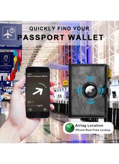 KASTWAVE Travel Passport Wallet for Women Men with Airtag Holder, RFID Passport and Vaccine Card Holder Combo with Card Slot, Leather Airtag Passport Holder and Airplane Travel Essentials  - Image 4