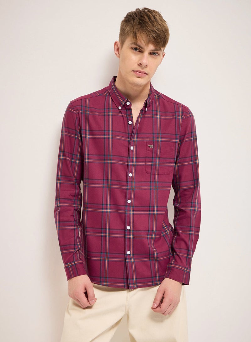 THE BEAR HOUSE Cotton Shirt for Men | Slim Fit, Long Sleeve, Casual or Formal Button-Down | Soft, Breathable Fabric for Work, Everyday, & All-Season Wear in Stylish - Image 1