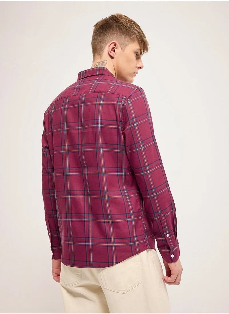 THE BEAR HOUSE Cotton Shirt for Men | Slim Fit, Long Sleeve, Casual or Formal Button-Down | Soft, Breathable Fabric for Work, Everyday, & All-Season Wear in Stylish