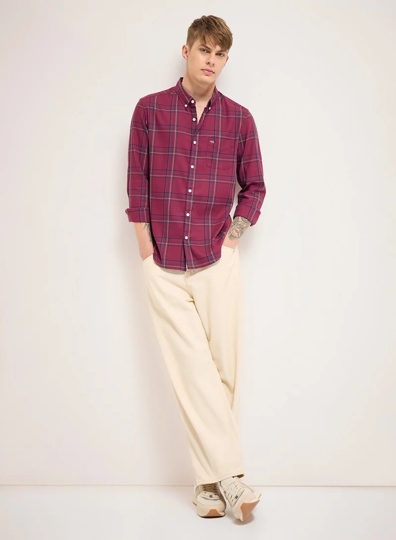 THE BEAR HOUSE Cotton Shirt for Men | Slim Fit, Long Sleeve, Casual or Formal Button-Down | Soft, Breathable Fabric for Work, Everyday, & All-Season Wear in Stylish