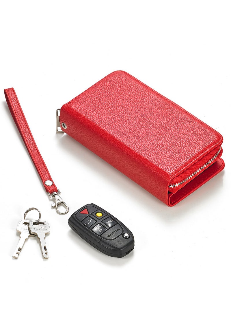 CATANES (for iPhone 12 Mini) Wallet Case Leather Cover with ID Credit Holder Folio Flip Wallet case / Red - Image 4