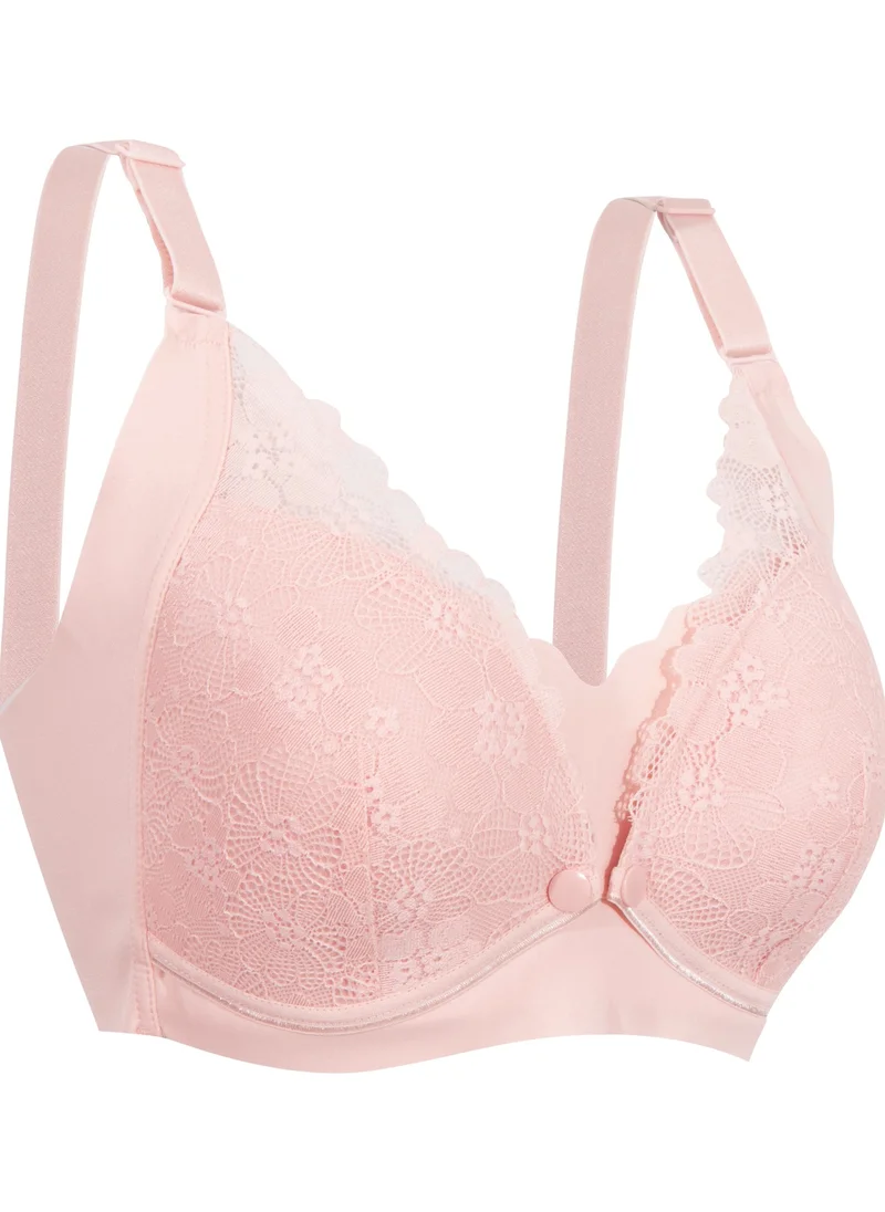 أوكوس Pretty Lace Maternity & Nursing Bra Pink Medium