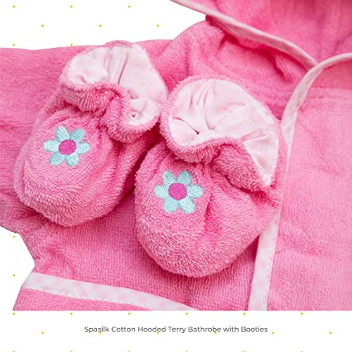 Spasilk 100% Cotton Hooded Terry Bathrobe with Booties — Baby Girl Gifts — Baby Boy Gifts — One Size — Shower Gift - Image 2